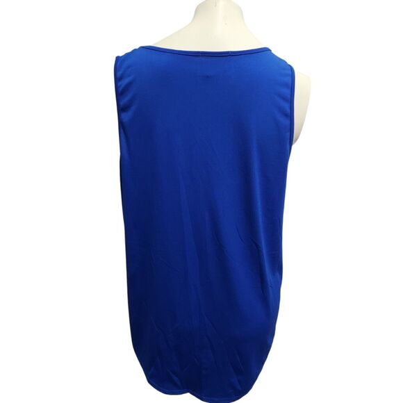 Epilogue Royal Blue Liquid Knit Sleevless Blouse Open Cut Out Details Casual - Picture 3 of 4